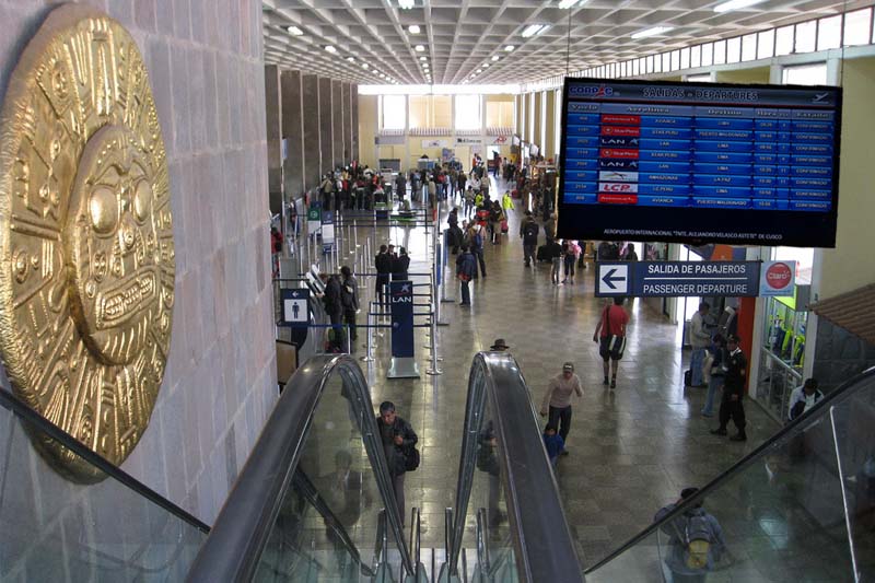 Passengers inside the airport