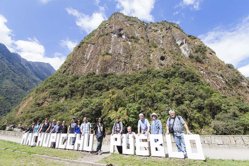 Cartaz do povoado indígeno de Machu Picchu