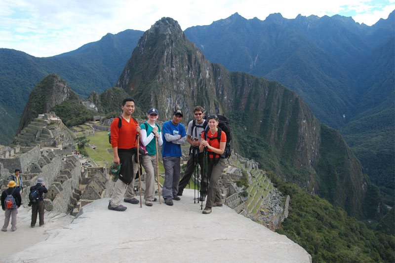 Travelers in Machu Picchu