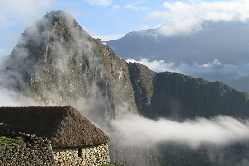 Fog in the mountain Huayna Picchu