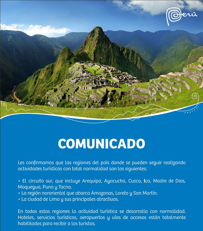 Comunicado PromPerú Machu Picchu