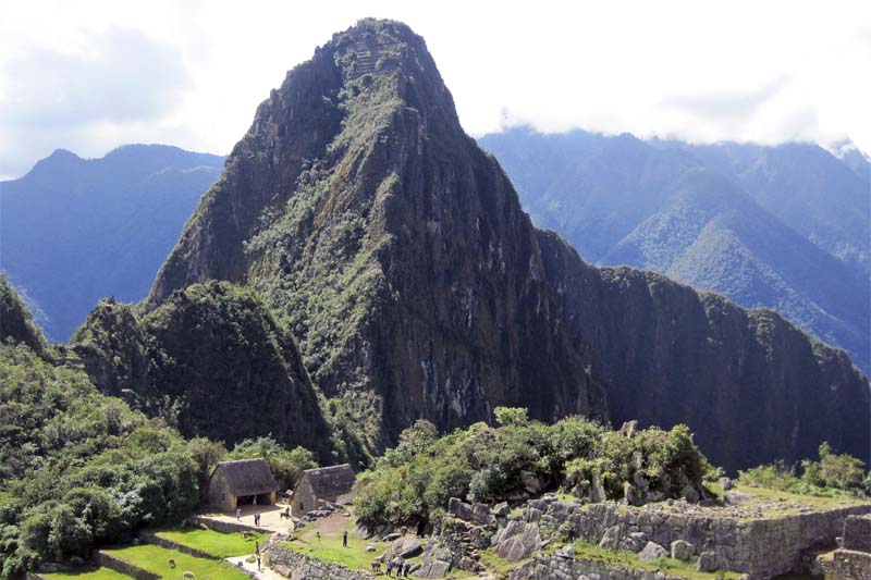 The steep mountain Huayna Picchu, the most popular of Machu Picchu