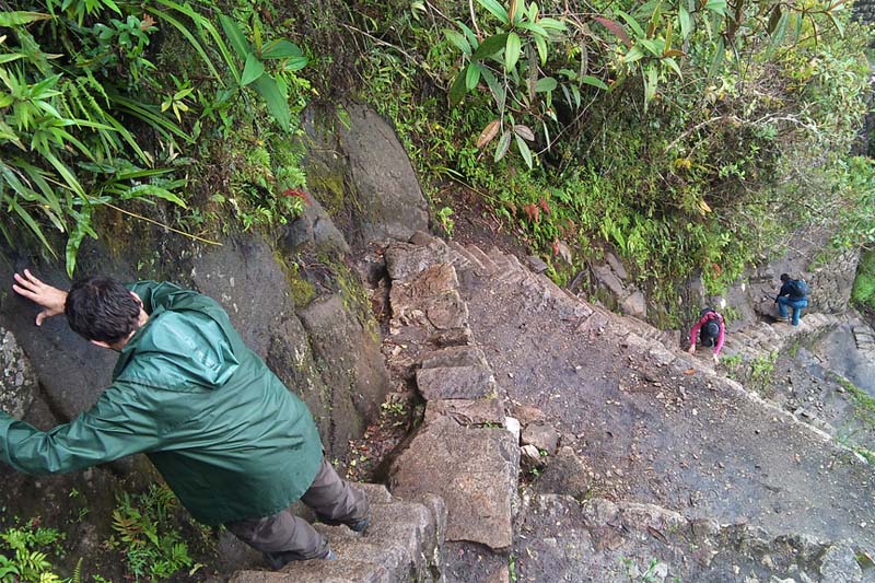 The stairs of death in Huayna Picchu