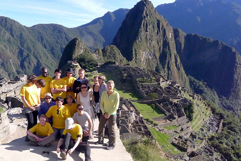 Estudiantes en Machu Picchu