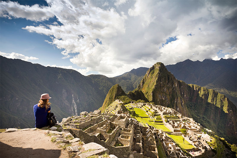 View of machu picchu at dusk