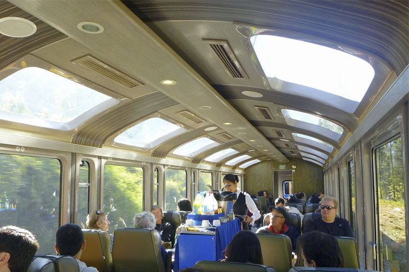 Vistadome train to Machu Picchu