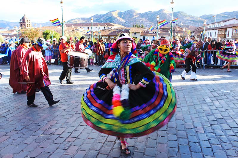 Parade in the foundations of Cusco