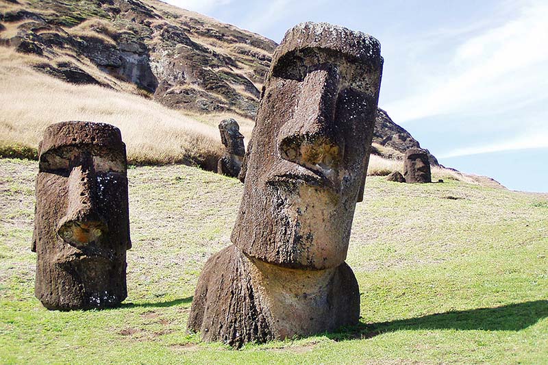 Moais en la Isla de Pascua