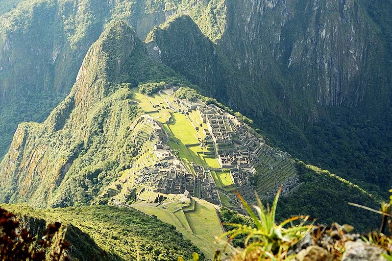 Bela vista da cidadela de Machu Picchu