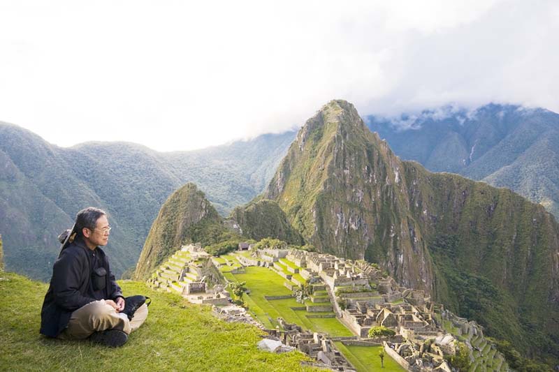 Uomo anziano a Machu Picchu