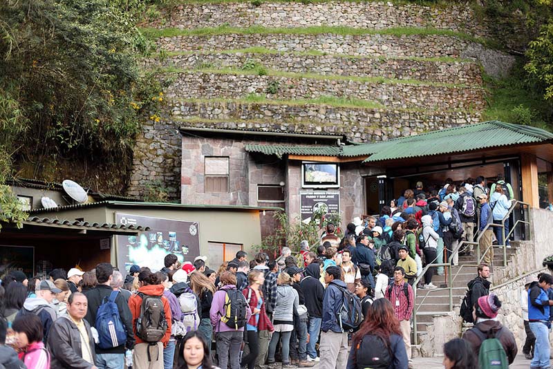 Entrance to Machu Picchu in the high season