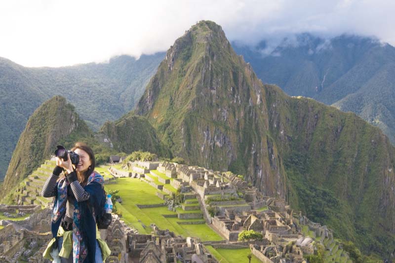 Machu Picchu Turista en Machu Picchu