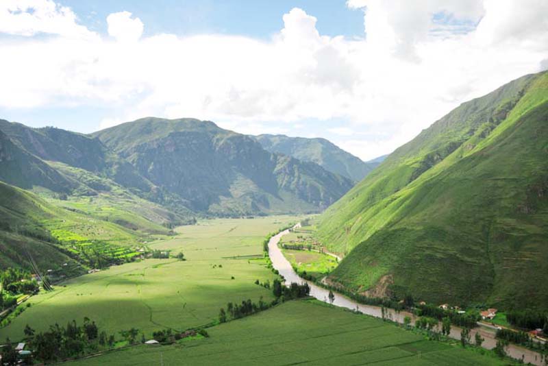 Panoramic view of the Sacred Valley of the Incas