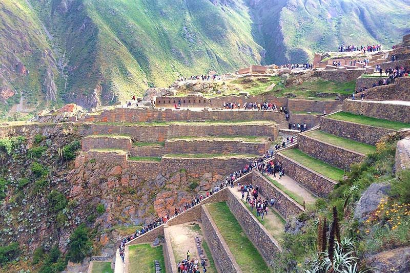 Ansicht des archäologischen Komplexes von Ollantaytambo