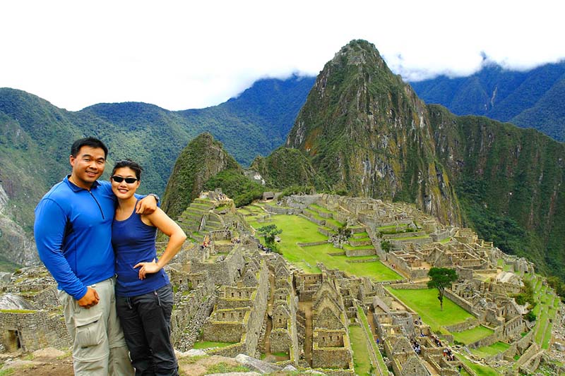 Husband and wife in Machu Picchu