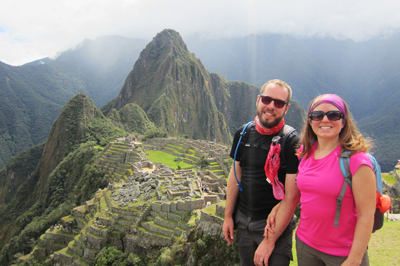 Tourists in Machu Picchu in the off season