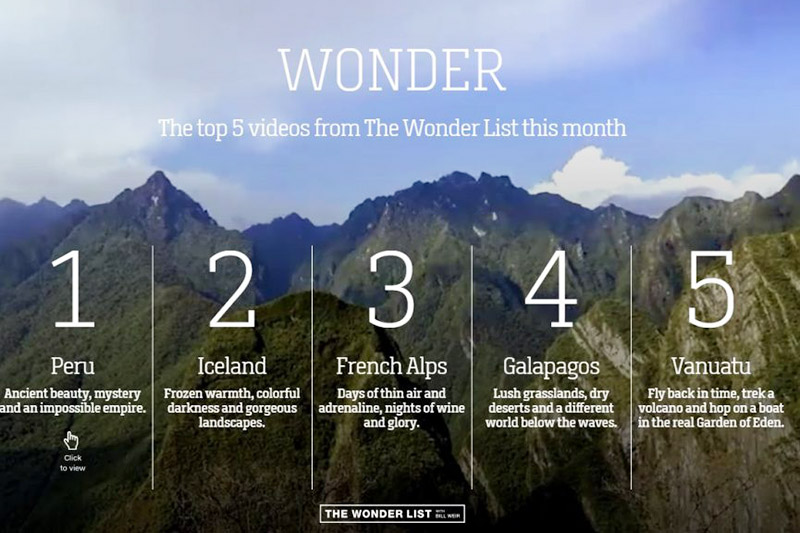 Top 5 of the Wonders of the Month according to the international chain CNN