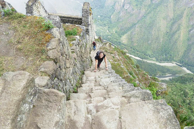 The stairs of death in the Huayna Picchu Mountain