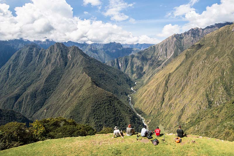 Paisaje natural del camino inca a Machu Picchu