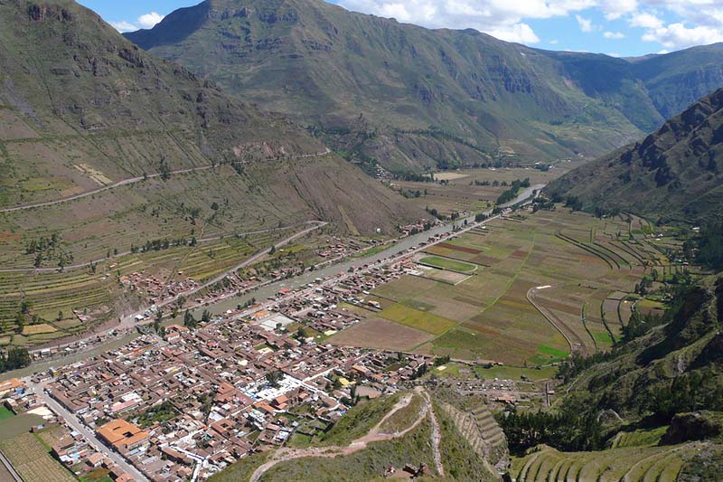 Vista del pueblo de Pisac