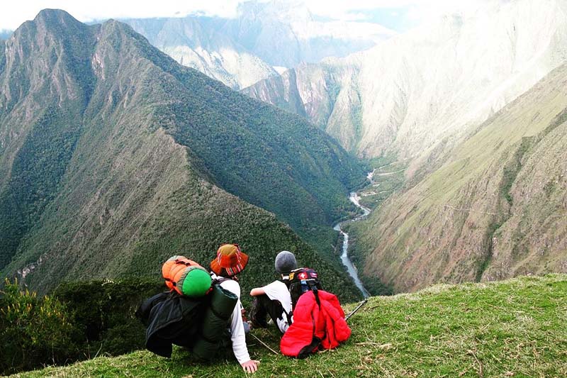 Paisaje del camino inca a Machu Picchu