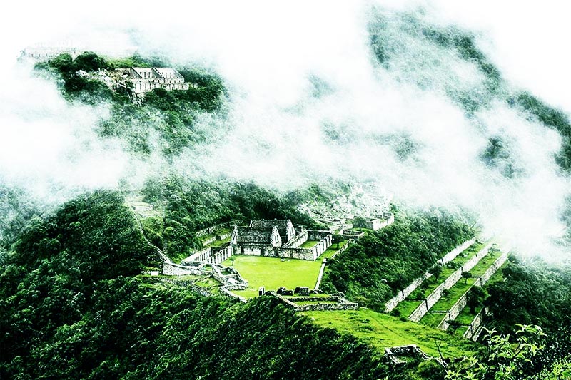 Ansicht der alten Inkastadt von Choquequirao