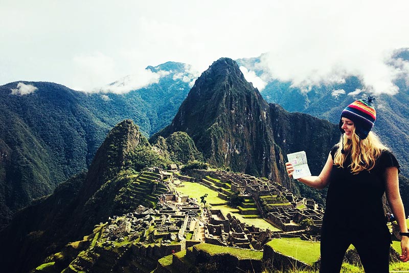 Turista em Machu Picchu