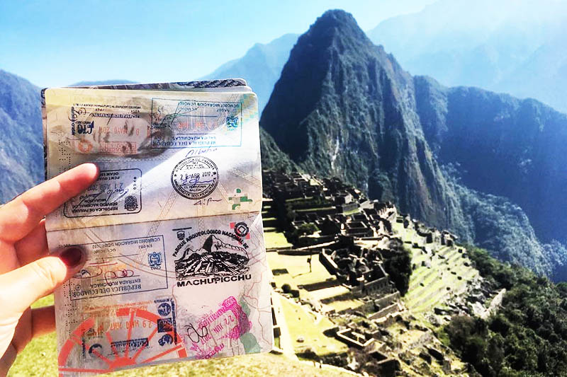 Pasaporte viaje en Machu Picchu