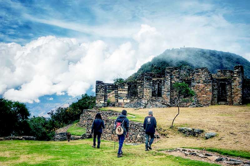 Tourists entering Choquequirao