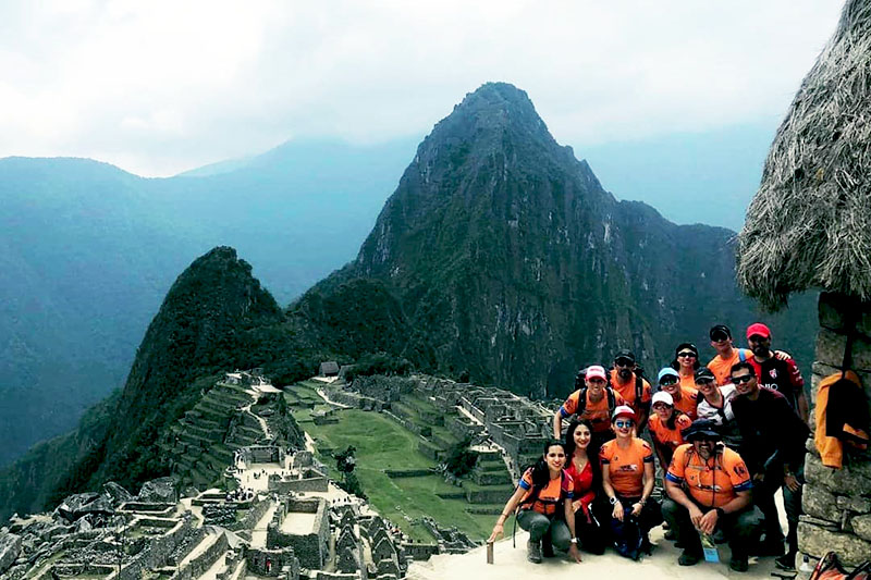 Alunos em Machu Picchu