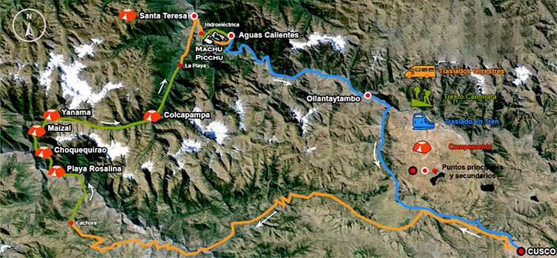 Mapa ruta Choquequirao