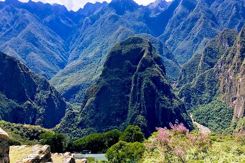 View of the Putucusi mountain in Machu Picchu