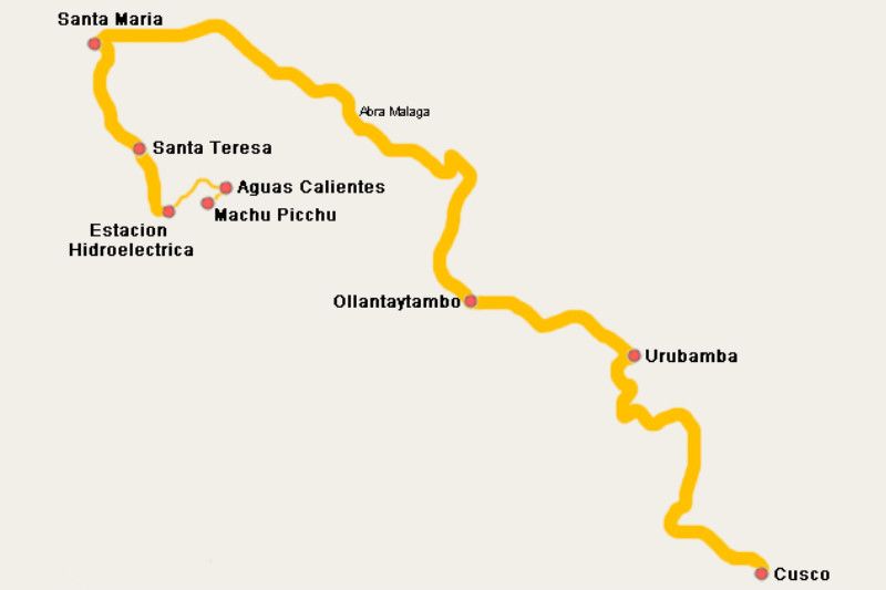 Mapa de la ruta alternativa por Hidroeléctrica