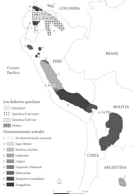 Quechua language map