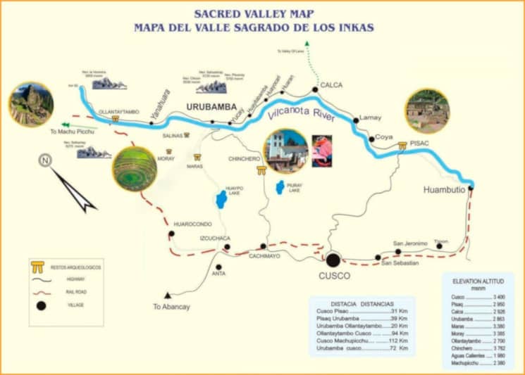Mapa Sagrado Mapa del Valle Sagrado de los Incas