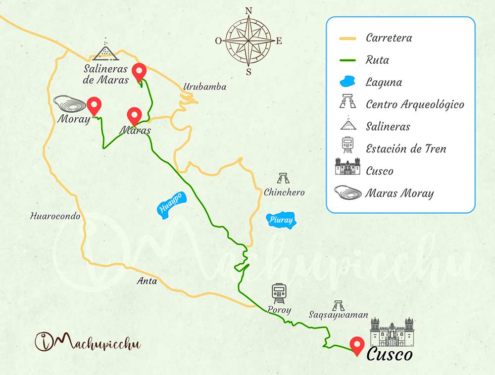 Mapa Tour Moray - Salineras de Maras Mapa Tour Moray - Salineras de Maras