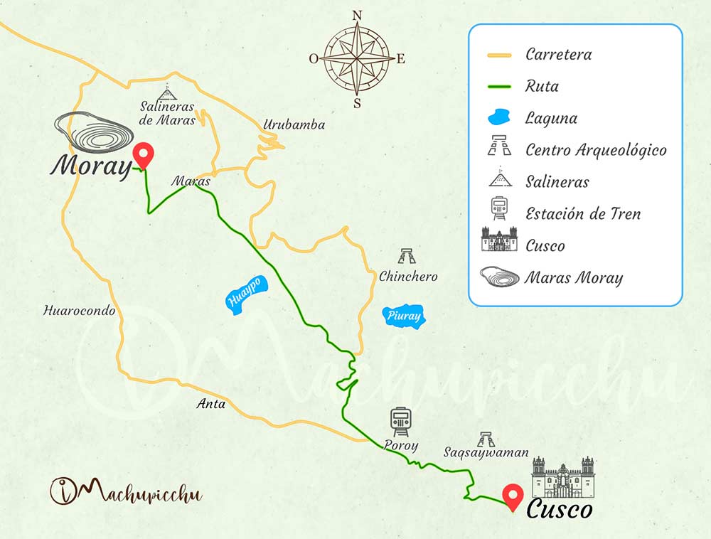 Mapa para llegar a Moray Mapa para llegar a Moray