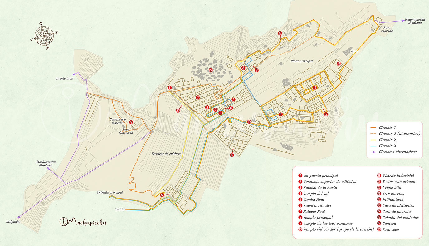 Mappa del percorso per Machu Picchu