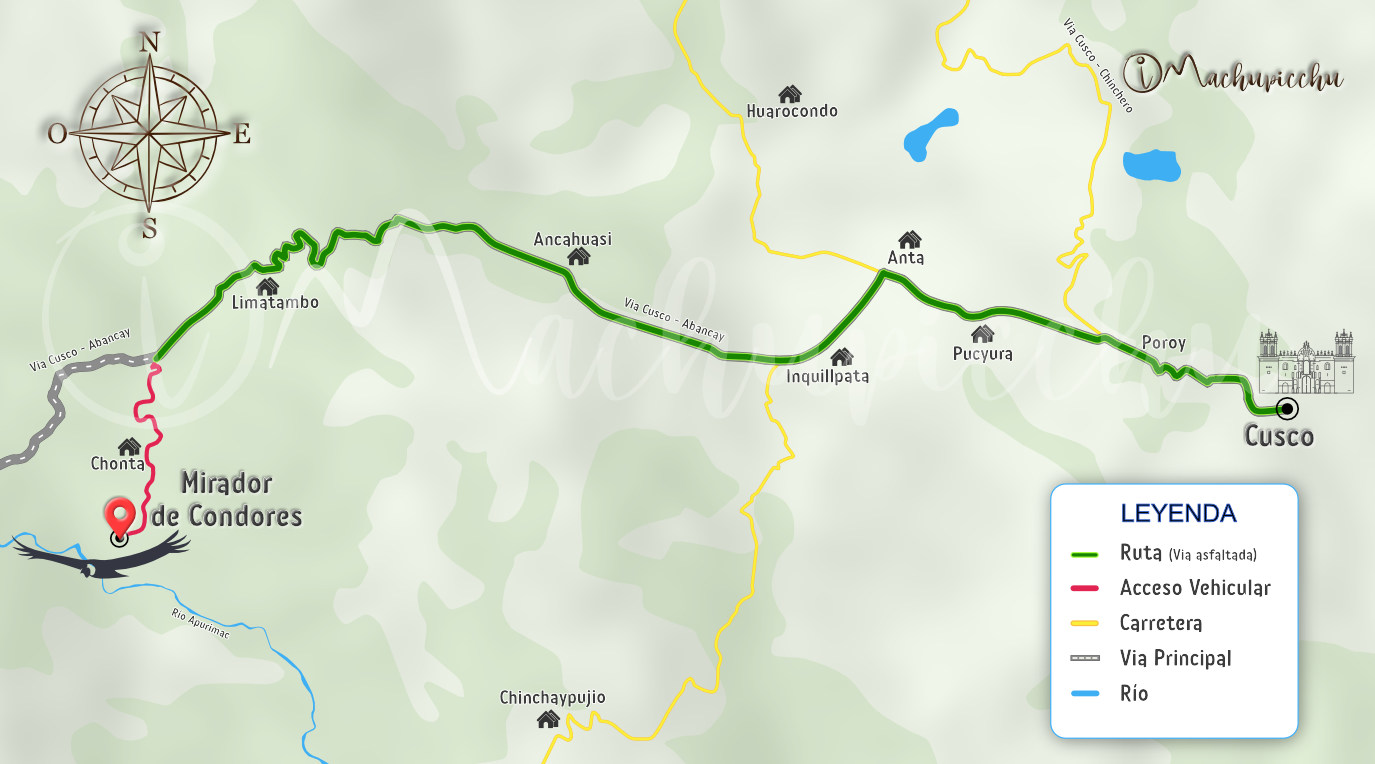 Mapa para llegar al Mirador del cóndor