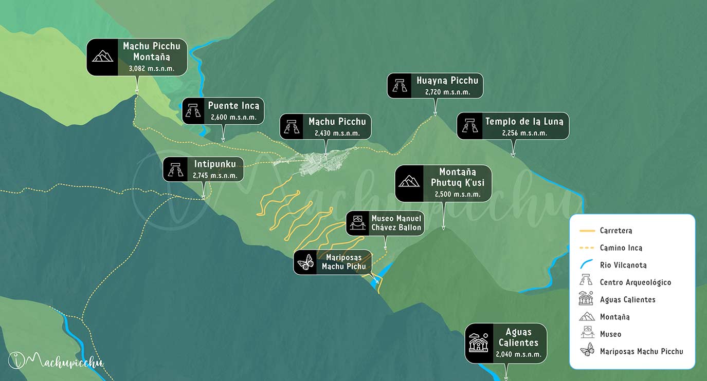 Mapa de altitudes Machu Picchu