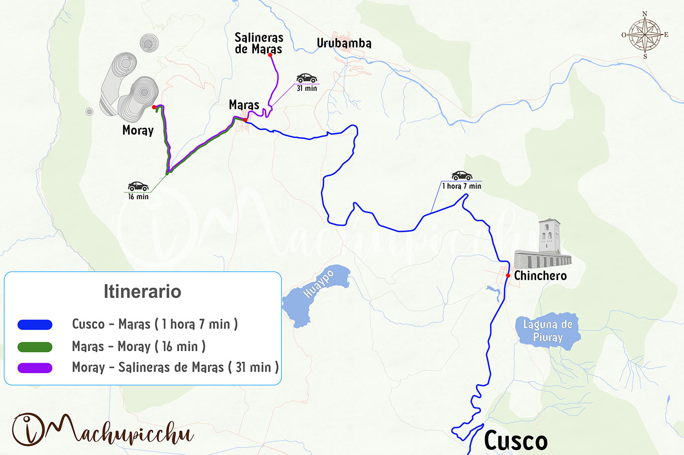 Mapa para llegar a Maras