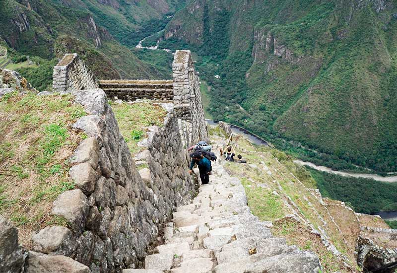 Steep stairs with Huayna Picchu ticket