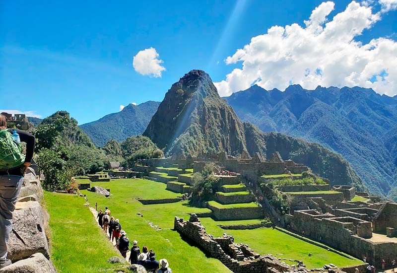 Machu Picchu at the bottom of Huaynapicchu