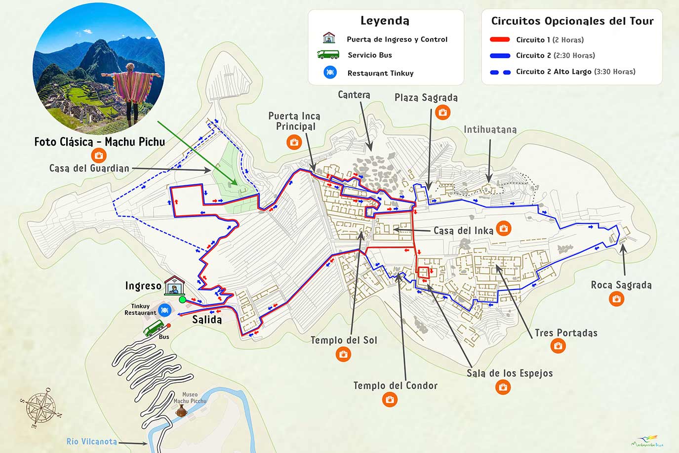 Mapa para llegar a Machupicchu