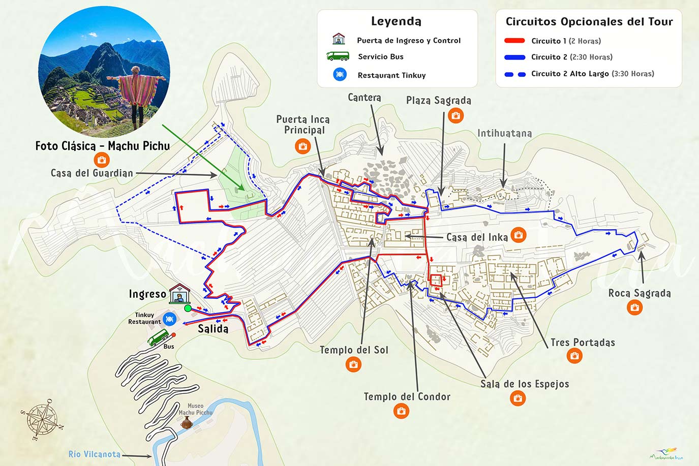 Mappa per arrivare a Machupicchu