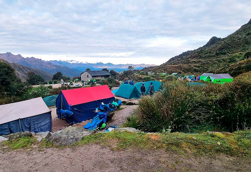 Área de acampamento na Trilha Inca 