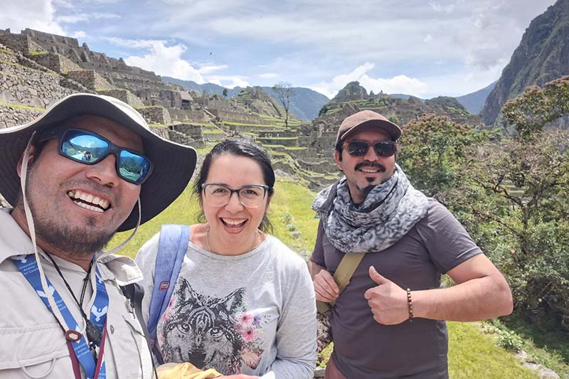 Guiding friends in Machu Picchu