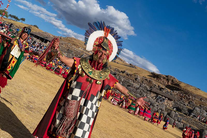 Um dos personagens do show Inti Raymi