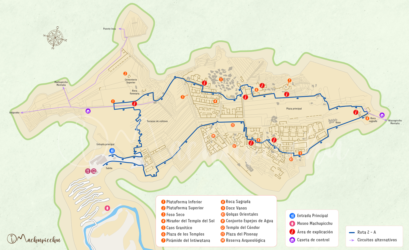 Circuito 2 (Machupicchu Clásico) – Ruta 2-A: Ruta diseñada