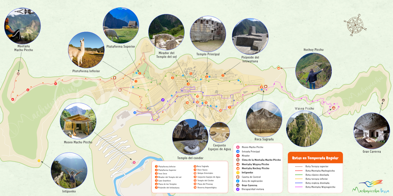 Mapa del recorrido a Machu Picchu